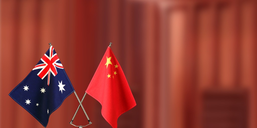 national-flag-picture-id1012427396 Australian and Chinese flags