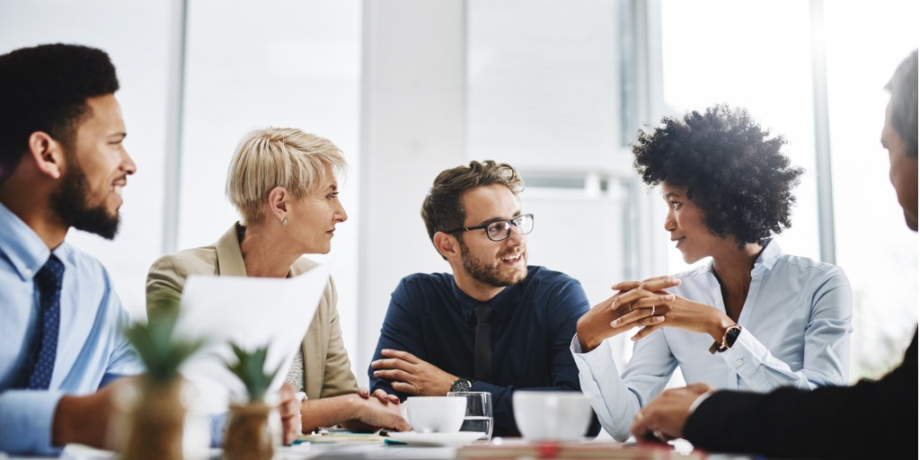 diverse corporate group of colleagues in a meeting