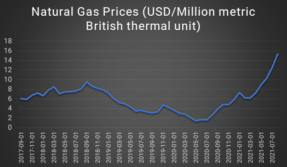 Natural Gas Prices (USD per Million metric British thermal unit)