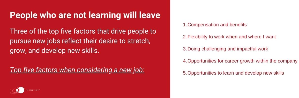 Top five factors when considering a new job